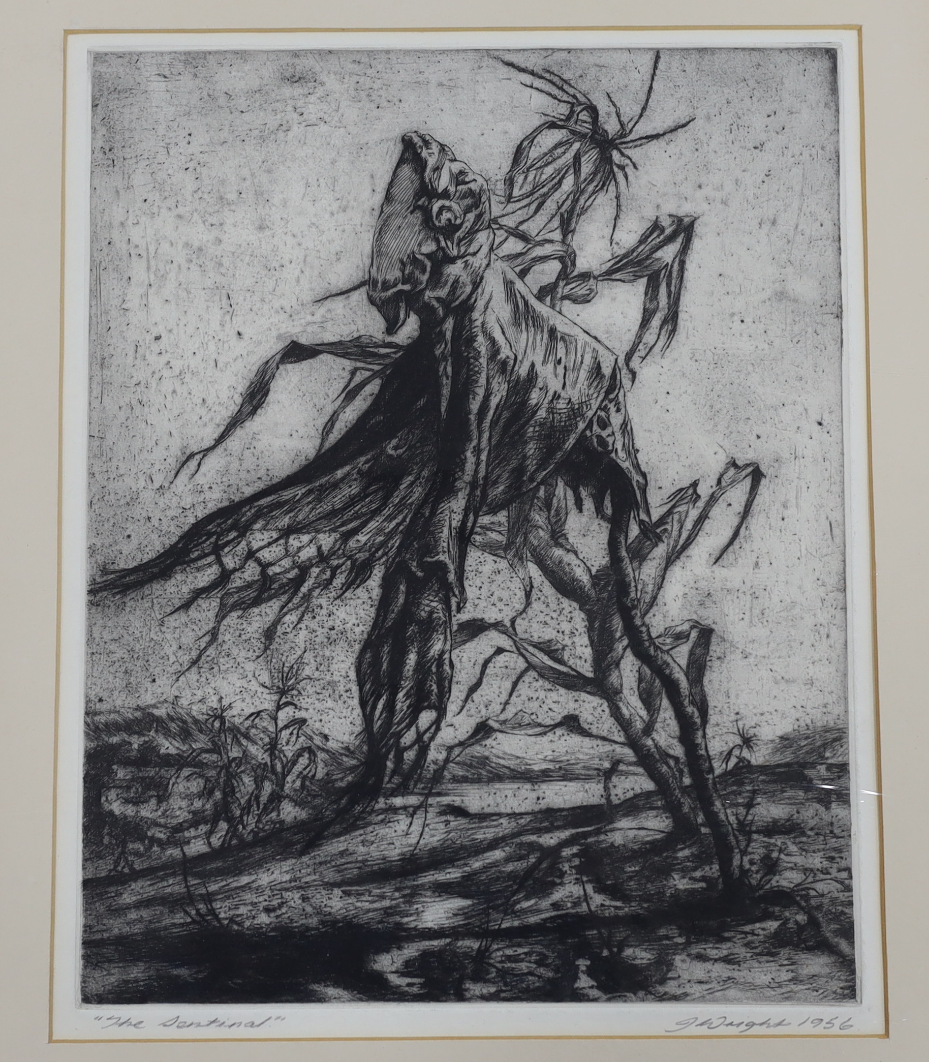 John Wright RE, ARCA (1927-2001), five prints, including ‘The Sentinel’, ‘The Protected One’ and ‘Hearts & Flowers’, each signed and dated in pencil, three limited edition, mounted, unframed, largest 52 x 39cm